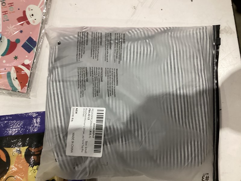 Condition photo showing New/Like New for Women's Striped Button Front Flared Camisole Tops Shirred Spaghetti Strap Tank Top Small Black