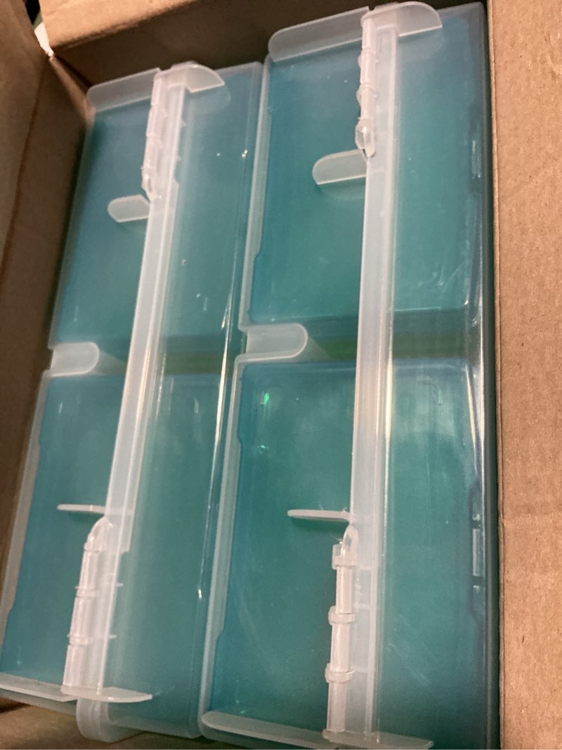 Condition photo showing Good Condition for novelinks Transparent 4" x 6" Photo Cases and Clear Craft Keeper with Handle, 16 Inner Photo Organizers & Photo Storage Box, Plastic Photo Storage Containers (Color - 2Pack)