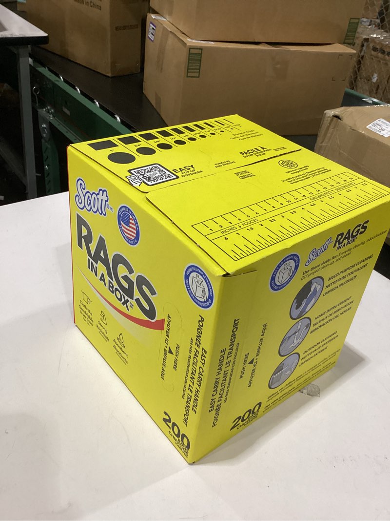 Condition photo showing New/Like New for scott rags in a box (57036), all-purpose towels, large 9"x12" towel (1 box of 200 sheets total)