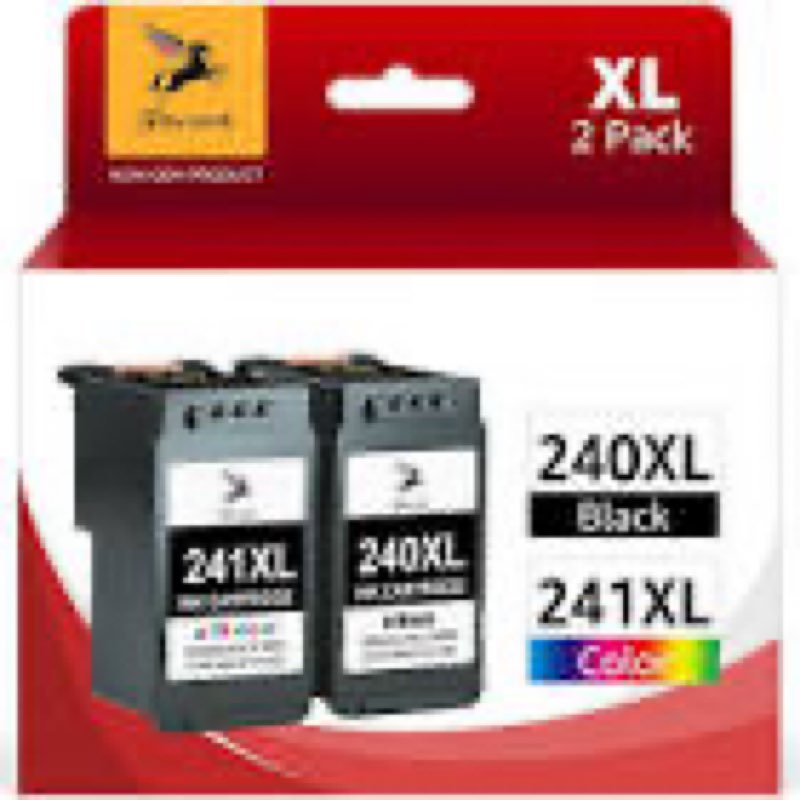 pg-240xl cl-241xl ink cartridge remanufactured replacement for canon 240xl 241xl combo pack 240 241 xl for mg3620 mg3600 mg3520 ts5120 mg2120 mg2220 mg3220 mx372 printer ink cartridge(1 black 1 color)