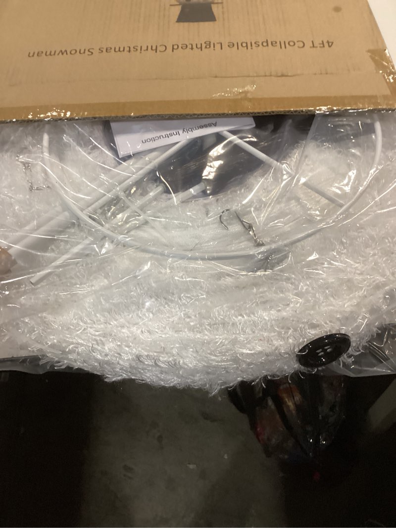 Condition photo showing New/Like New for 4FT Outdoor Snowman Christmas Decorations for Lawn Yard Garden, Pre-Lit Light Up 160 LED Lighted Snowman, Collapsible Holiday Pop Up Christmas Snowman for Indoor Party Decor (Plush Snowman) 4FT Lighted Snowman