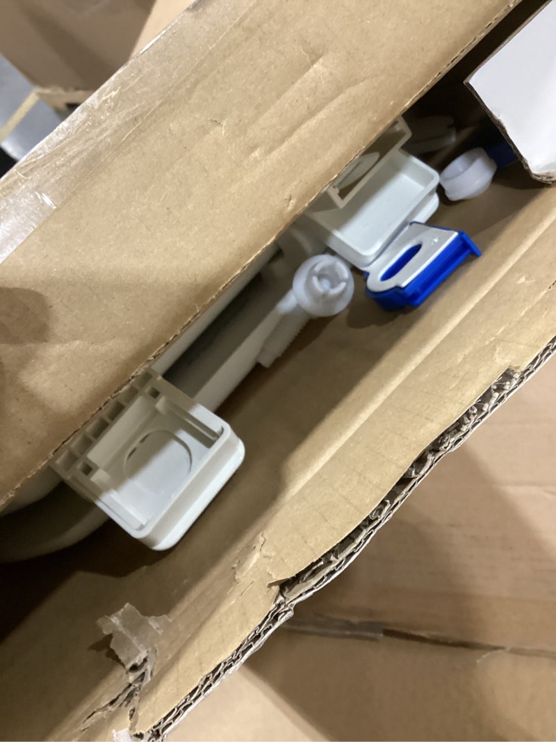 Condition photo showing As Is for Elongated Toilet Seat Angol Shiold Quiet-Close Molded Wood Toilet Seat with Non-Slip Adjustable Hinges, Anti-Pinch Bumpers, Easy Install & Clean?White, Elongated 18.5''? Elongated 18.5‘’ White