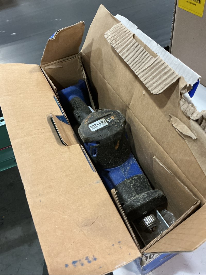 Condition photo showing As Is for kobalt 24-volt variable brushless cordless reciprocating saw (battery and charger not included)