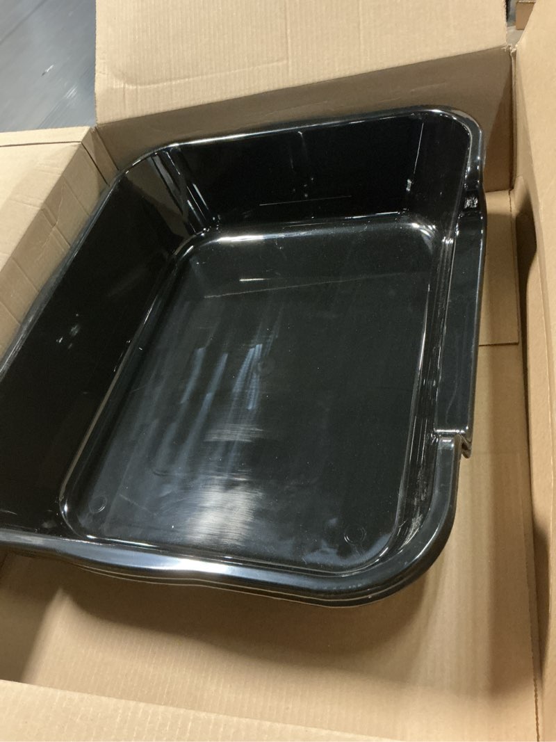 Condition photo showing Good Condition for 2 pack extra large dog litter box pan tray (abs material), low entry jumbo senior litter boxes for multiple kitten big cats, pet safe indoor dog potty (black, 24" l x 20" w) large (pack of 2) black