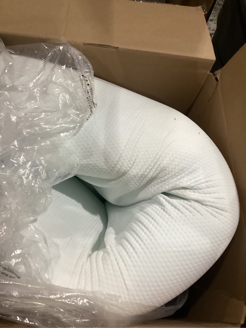 Condition photo showing As Is for saphreas queen size 3 inch memory foam mattress topper with soft ventilated mattress pad cover, egg crate bed topper for back pain & pressure relief, certipur-us certified queen white