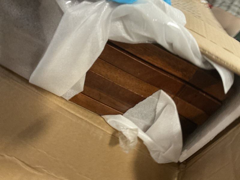 Condition photo showing New/Like New for LZRS 6-Panel Extra Wide Wooden Freestanding Dog Gate: Foldable Solid Wood and Steel Wire Chew Resistant Safety Barrier for Doorways, Stairs, and Open Long Spaces Indoor Use, Cherry 24"Height-6 Panel Oak Cherry