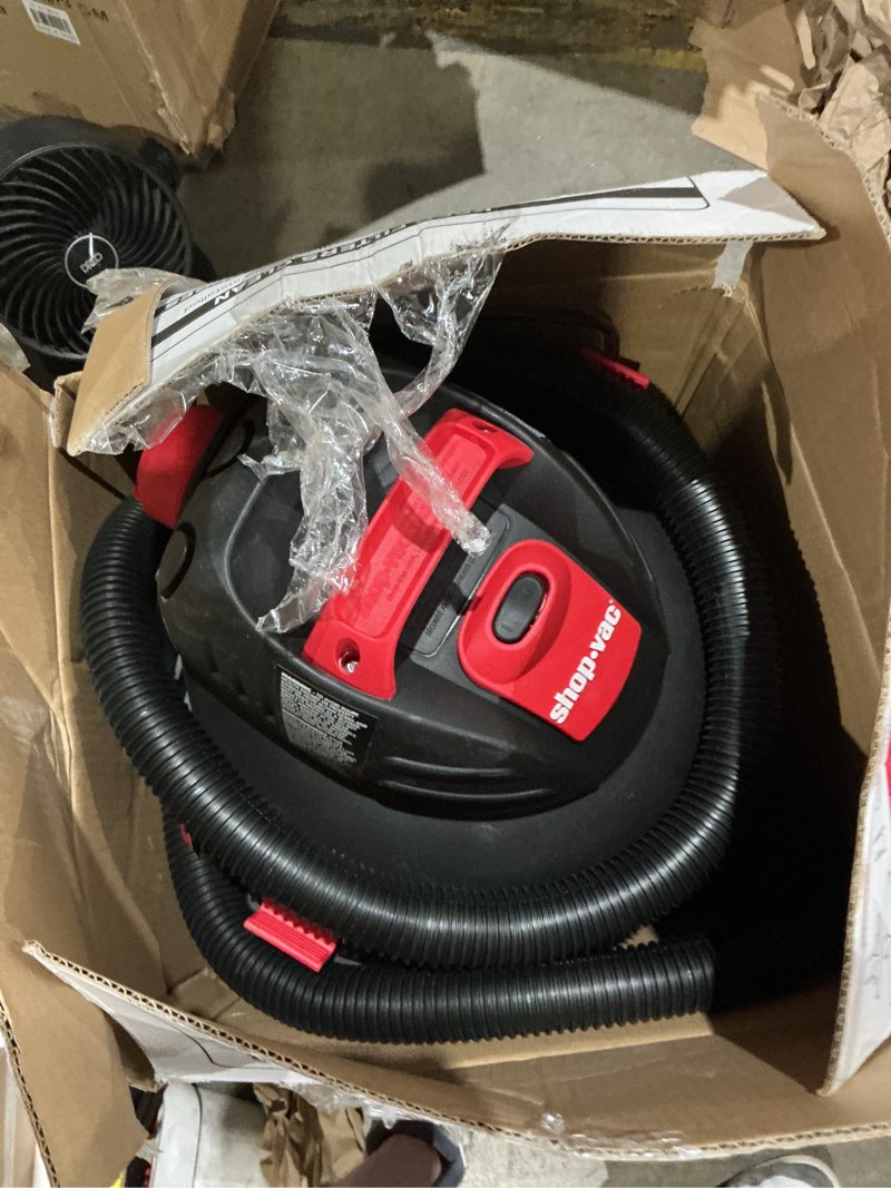 Condition photo showing As Is for shop-vac 5922805 wet/dry vacuum, 8 gallon, 4.5 peak hp, 1.25 inch diameter x 7 foot hose, 6 foot cord, ideal for jobsite, garage, workshop & home