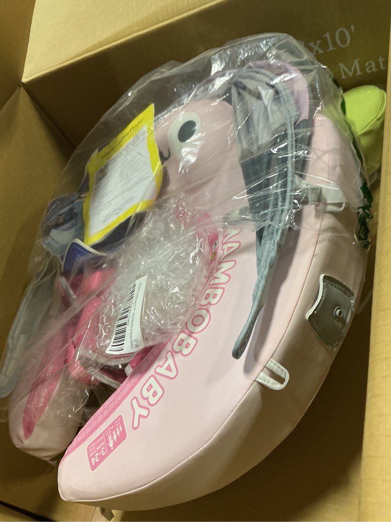 Condition photo showing Good Condition for mambobaby float with tail and canopy non-inflatable baby swim float mambo float smart swim trainer infant swim pool float swim ring for 3-24months girls boys tulip pink