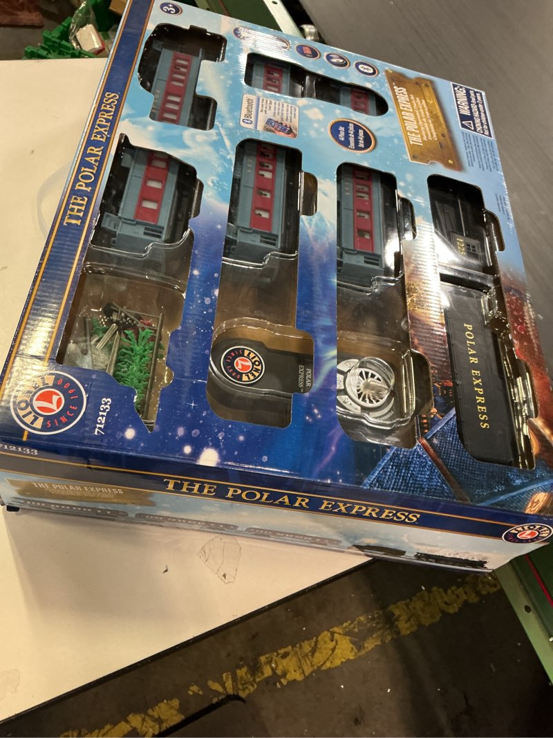 Condition photo showing New/Like New for Lionel The Polar Express Battery O Gauge Toy Train Set with Remote, Locomotive, Train Cars, & Track with Authentic Train Sounds, Lights, & Water Vapor Smoke Effects for Kids 4+