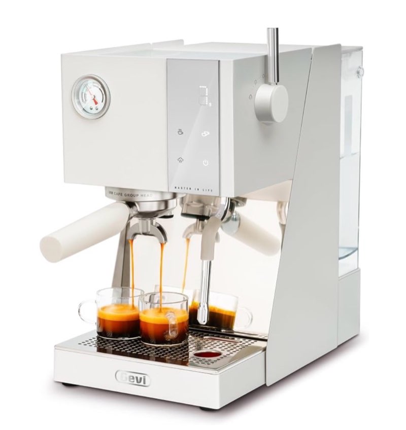 gevi 20 bar espresso machine with professional 58mm espresso maker with milk frother,smart touch display&pid temperature control for cappuccino, latte,great gift,white