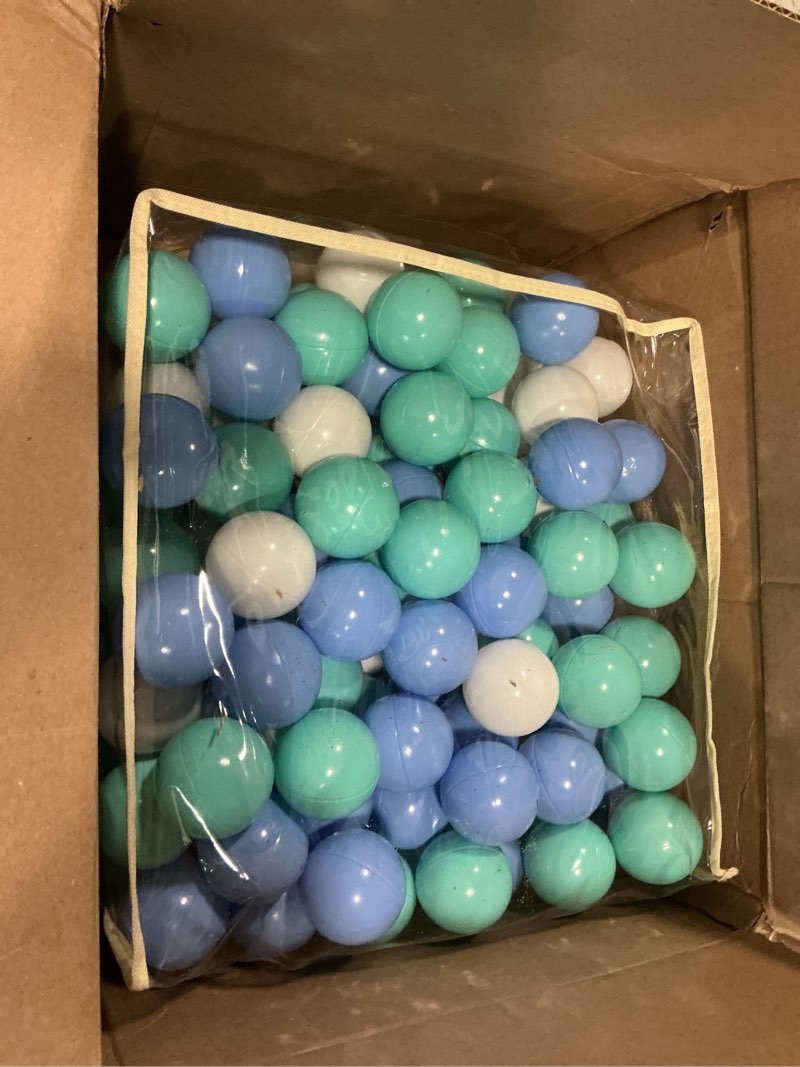 Condition photo showing New/Like New for moonxhome ball pit balls for toddlers, bpa free crush proof plastic toy balls for ball pit, children's pool water toys, macaron ocean balls for play tent 2.15 inch pack of 100 200 500 800 1000 m-green&blue 200