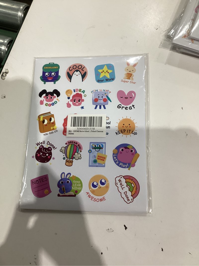 Condition photo showing New/Like New for OHOME Back to School Supplies | 480 PCS Vinyl Teacher Reward Motivational Stickers for Kids - Teacher Must Haves Supplies Stuff Essentials Games Toys Gifts for First Day of School Classroom Students
