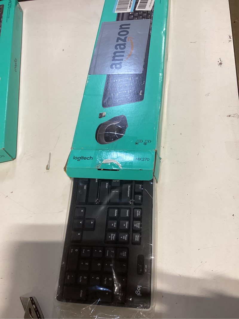 Condition photo showing New/Like New for logitech mk270 wireless keyboard and mouse combo for windows, 2.4 ghz wireless, compact mouse, 8 multimedia and shortcut keys, 2-year battery life, for pc, laptop - black