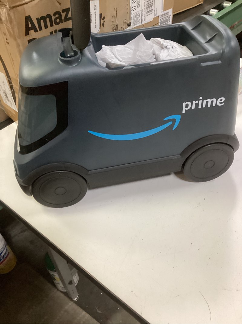 Condition photo showing New/Like New for amazon delivery van ride on toy for kids, blue toddler ride on toy for ages 2+, amazon exclusive