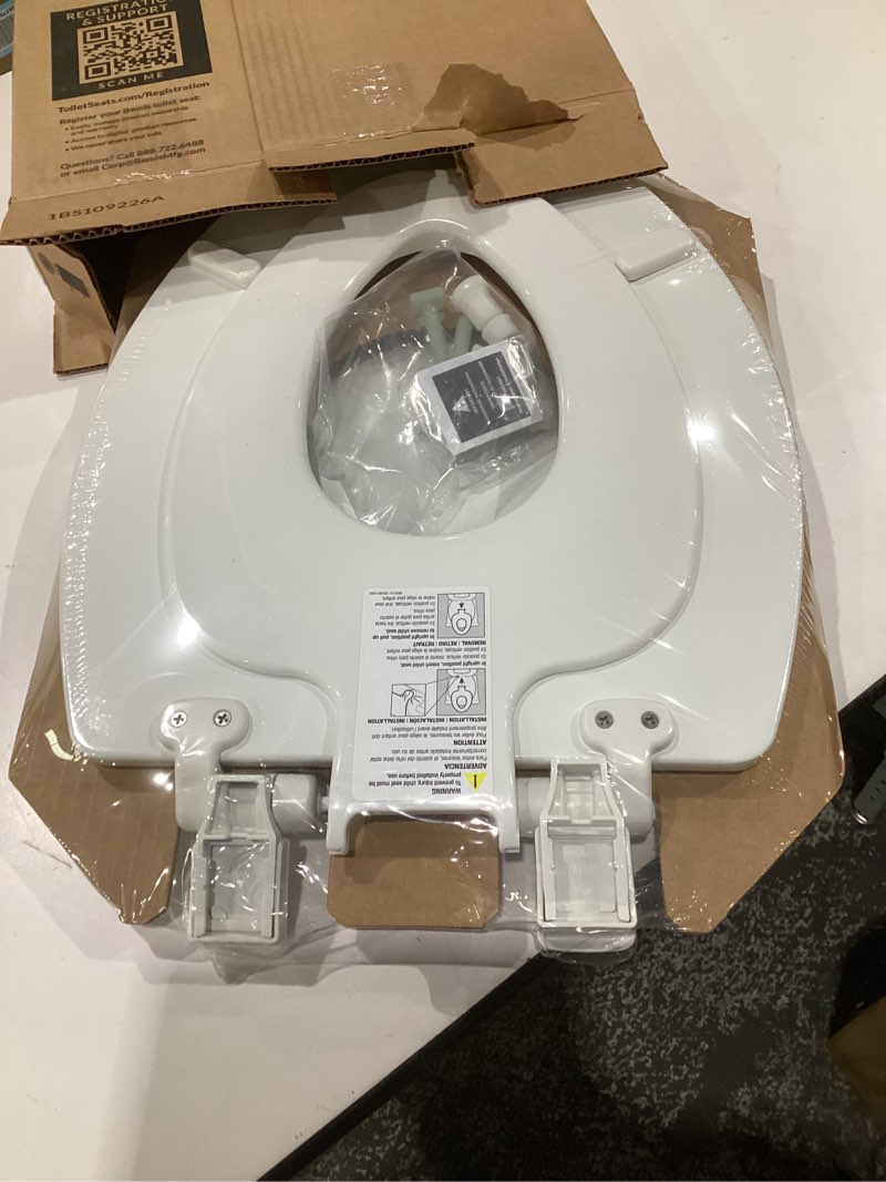 Condition photo showing Good Condition for mayfair nextstep2 toilet seat with toddler potty training seat built-in, slow close, easy clean, magnetic removable kids seat, made in usa, elongated, white