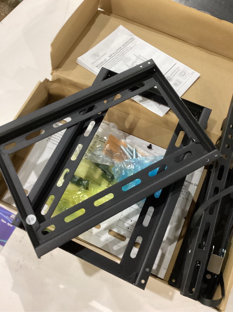 Condition photo showing Good Condition for Mounting Dream TV Wall Mount for Most 37-75 Inch TVs, Universal Tilt TV Mount Fit 16", 18", 24" Stud with Loading Capacity 132lbs, Max Vesa 600 x 400mm, Low Profile Flat Wall Mount TV Bracket Black
