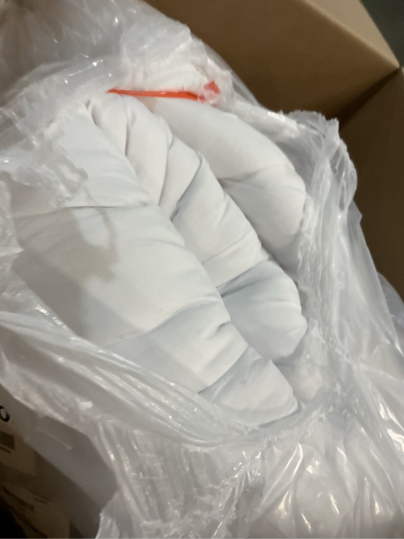 Condition photo showing New/Like New for king mattress topper - extra thick mattress pad cover - pillow top with soft breathable spiral fiber filling, 8-21 inch deep pocket, cooling, white white king