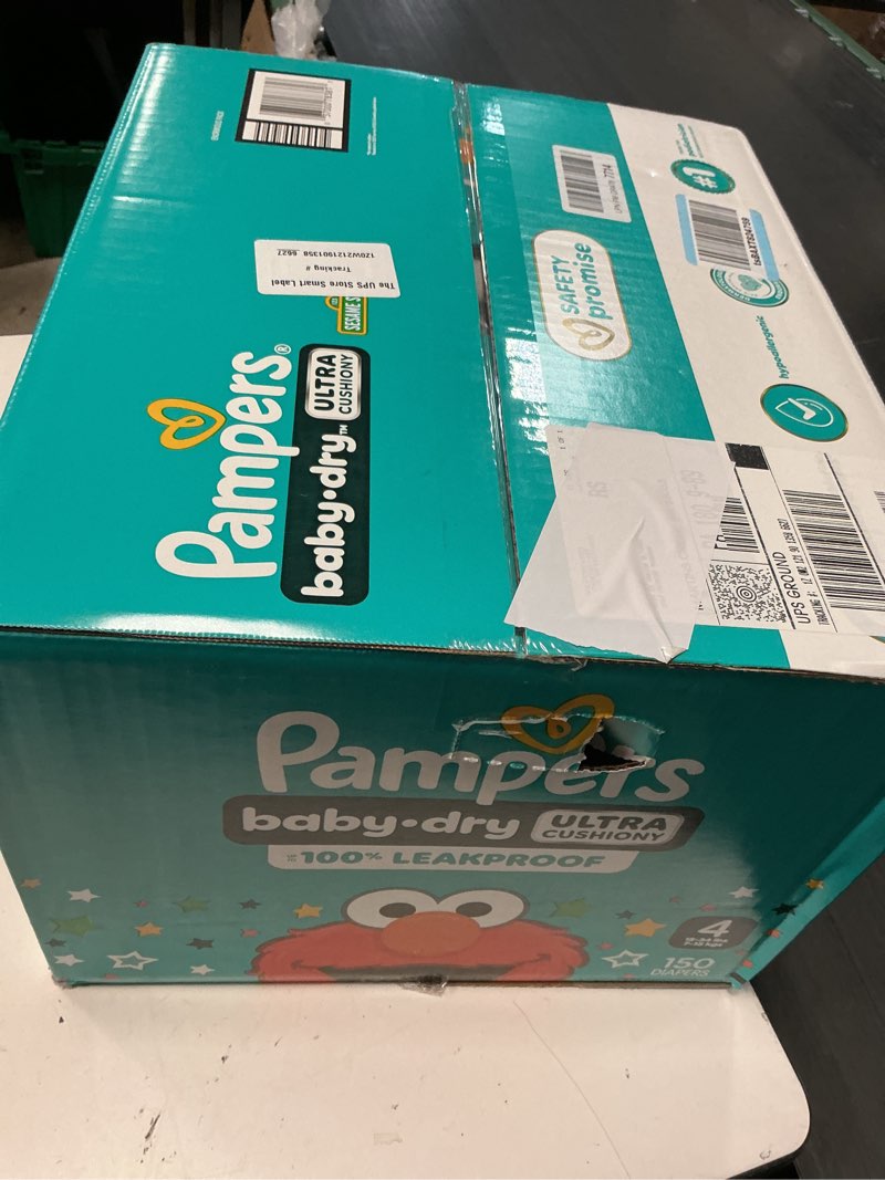 Condition photo showing New/Like New for pampers diapers - baby dry - size 4, 150 count, absorbent disposable infant diaper (packaging may vary) size 4 150