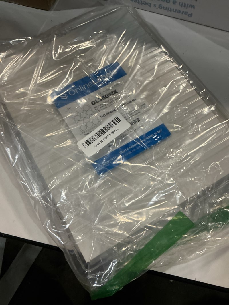Condition photo showing Good Condition for 2.5" round labels - permanent adhesive, white matte - great for candle and jar lids, products, favor labels - pack of 1,200 circle stickers, 100 sheets - inkjet/laser printers, ol350wx, onlinelabels 100 sheet pack