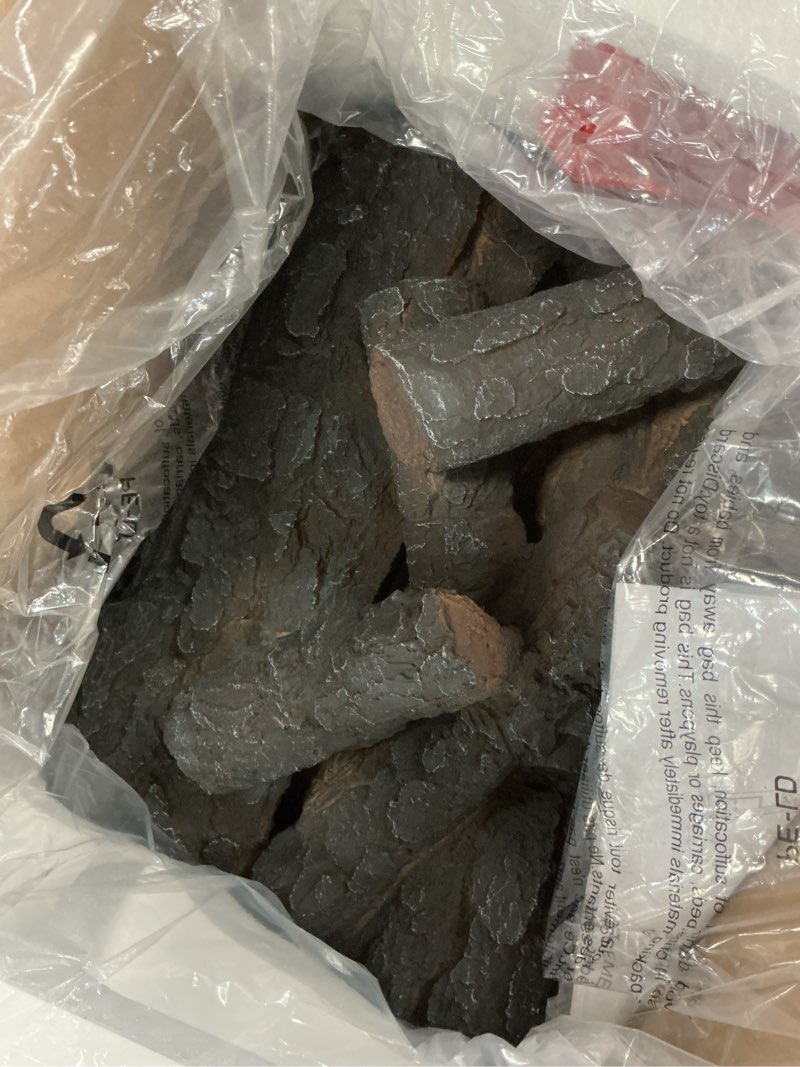 Condition photo showing As Is for Duraflame DFI056 Infrared Quartz Electric Log Set Heater with 3D Flame® Effect and Remote Control  Rustic Pine