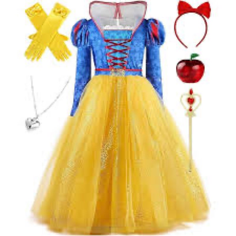 GFTYBCST Princess Dress Up for Girls, Halloween Costume Cosplay Birthday Party Outfits for Kids 3-15