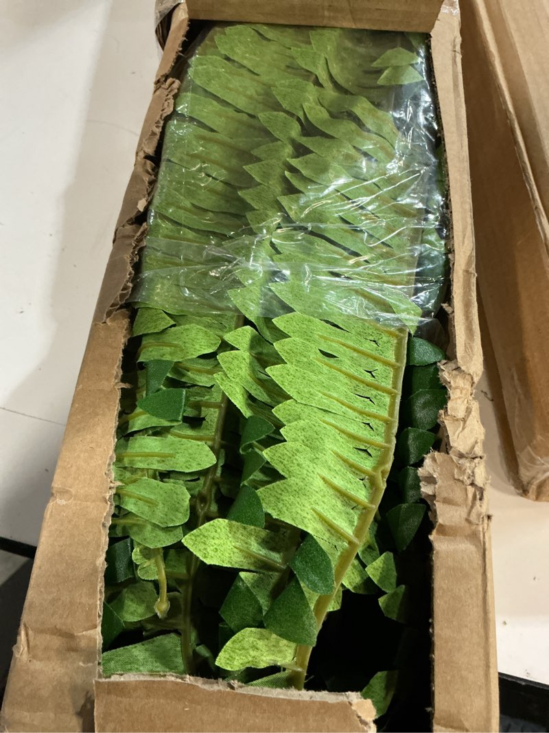 Condition photo showing Good Condition for Artificial Boston Fern Bush- Set of 2 Large Artificial Ferns for Outdoors, 45Inch Large Faux Ferns, Suitable for Office & Living Room Decor, 55Branches for Each Bouquet 45"- 55 Leaves