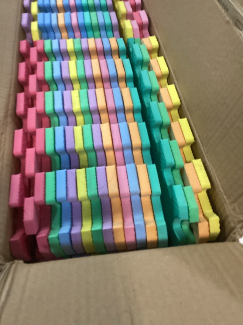 Condition photo showing As Is for ProSource Kids Puzzle Alphabet, Numbers, 36 Tiles and Edges Play Mat, 12"x12", Abc & 123