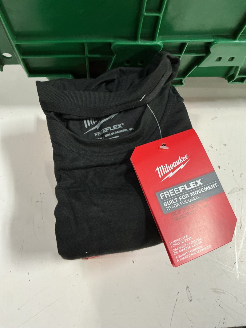 Condition photo showing New/Like New for milwaukee xl long sleeve men's crew neck black hybrid work tee shirt