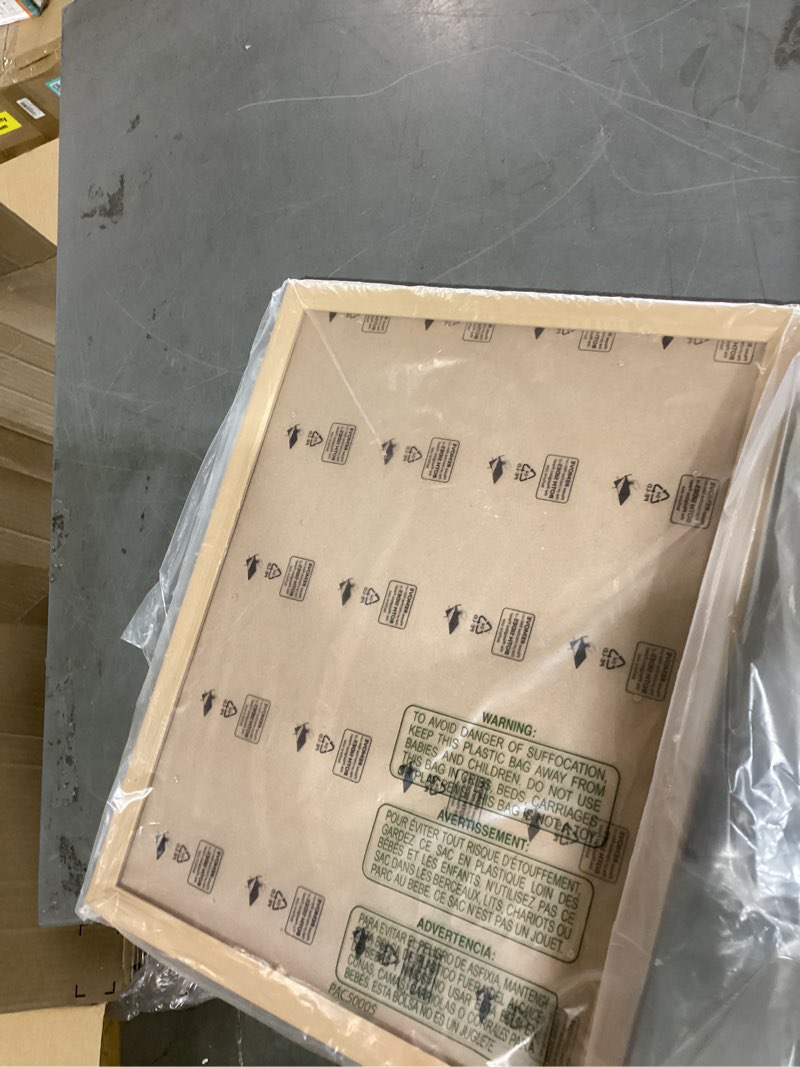 Condition photo showing New/Like New for 14x18 wood frame, rustic natural wooden 18x14in poster picture frame, modern beige woodgrain 14 x 18inch gallery wall photo frame with hd plexiglass, horizontal vertical wall mounting display 1pcs woodgrain 14x18