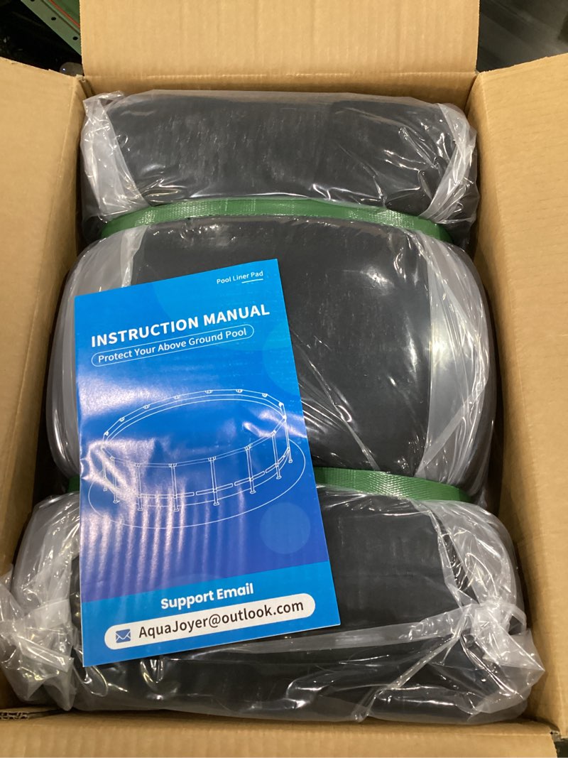 Condition photo showing New/Like New for aquajoyer 18' round thicker heavy duty pool liner pad for above ground pool, pool padding underlayment for pool bottom, protects pool prevents punctures weed barrier comfortable underfoot