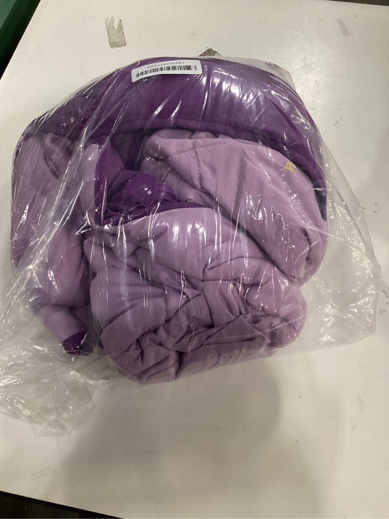 Condition photo showing As Is for Purple Weighted Blanket for Adults 20lbs, 48"x72", Twin Full Size Cooling Heavy Throw Blanket for 130-220lbs, Microfiber Soft Thick Big Blankets Weighted Comforter Gift for Sleeping 48"x72"-20lbs Dark Purple/Light Purple