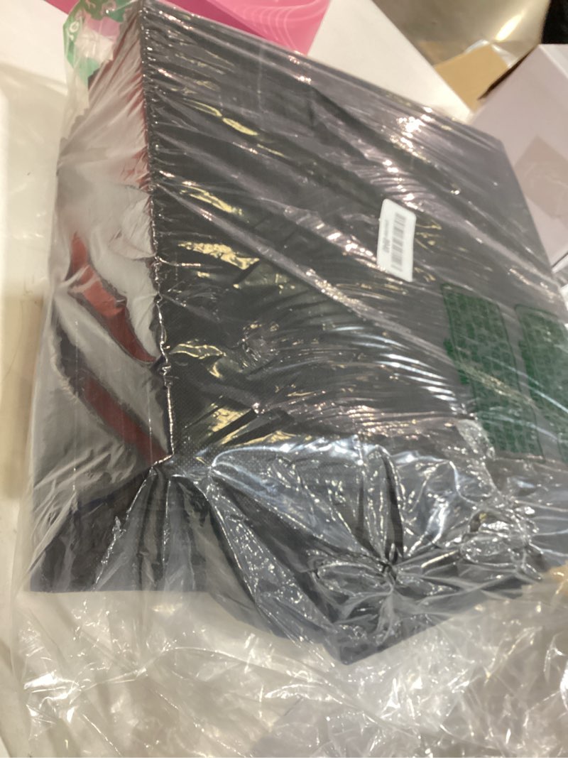 Condition photo showing Good Condition for dimj cube bins,  fabric storage cubes with clear window, storage bins with handles, storage baskets for organizing living room, bedroom, office, black black 10.6 inch.-