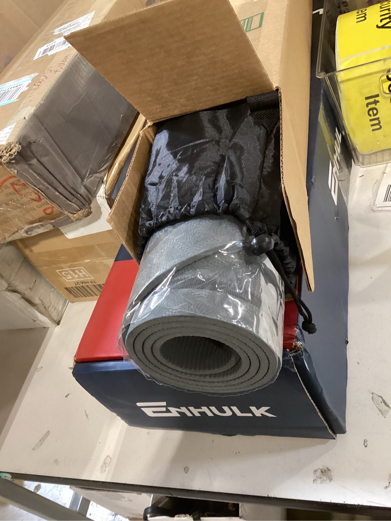 Condition photo showing Good Condition for jump rope mat 71"/63"x24" larger non-slip indoor outdoor exercise fitness mat, high-density workout shock absorption for home gym flooring concrete jumping rope 63"x24"grey