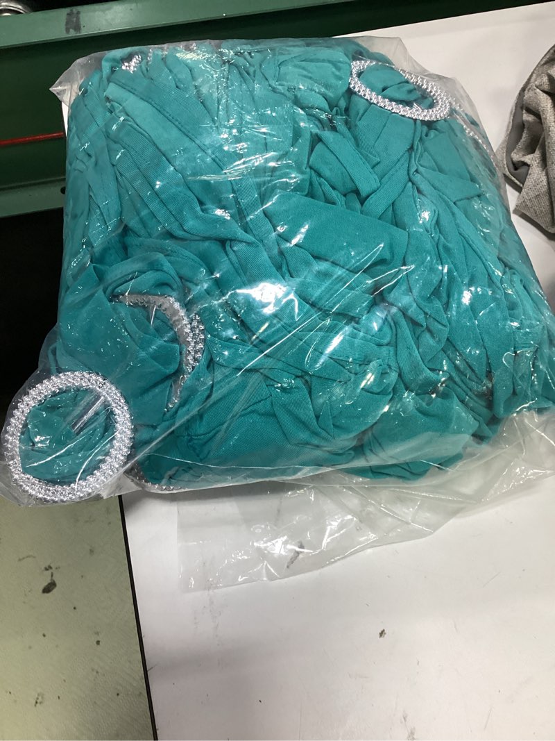 Condition photo showing Good Condition for peomeise 50pcs turquoise spandex chair sashes with buckle slider for wedding, party decoration