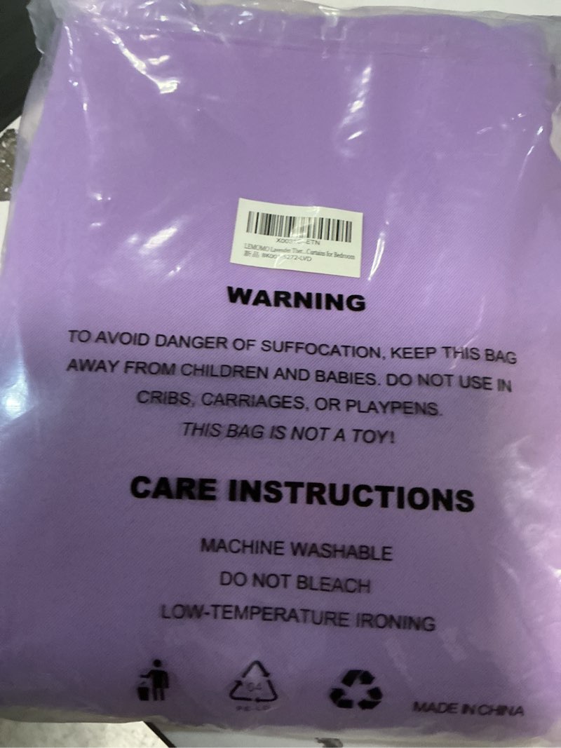 Condition photo showing New/Like New for LEMOMO Lavender Thermal Blackout Curtains/52 x 72 Inch/Set of 2 Panels Room Darkening Curtains for Bedroom 52\"W x 72\"L (Pack of 2) Lavender