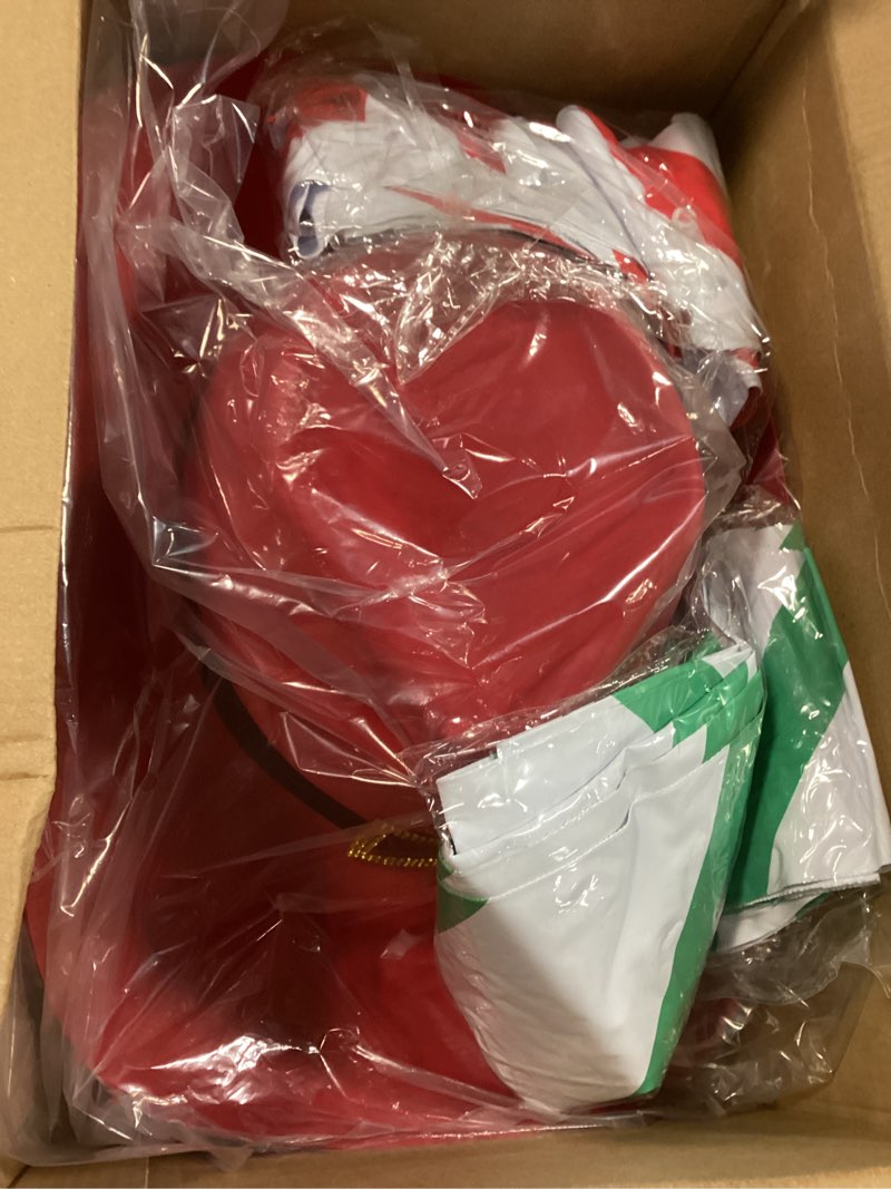 Condition photo showing Good Condition for Xtinmee 12 Pcs Christmas Cowboy Hat 12 Pcs 35" Large Inflatable Candy Canes Santa Claus Cowgirl Hat Candy Canes Balloons Xmas Adults Unisex Xmas Cap for Christmas Costume Party Supplies Decorations