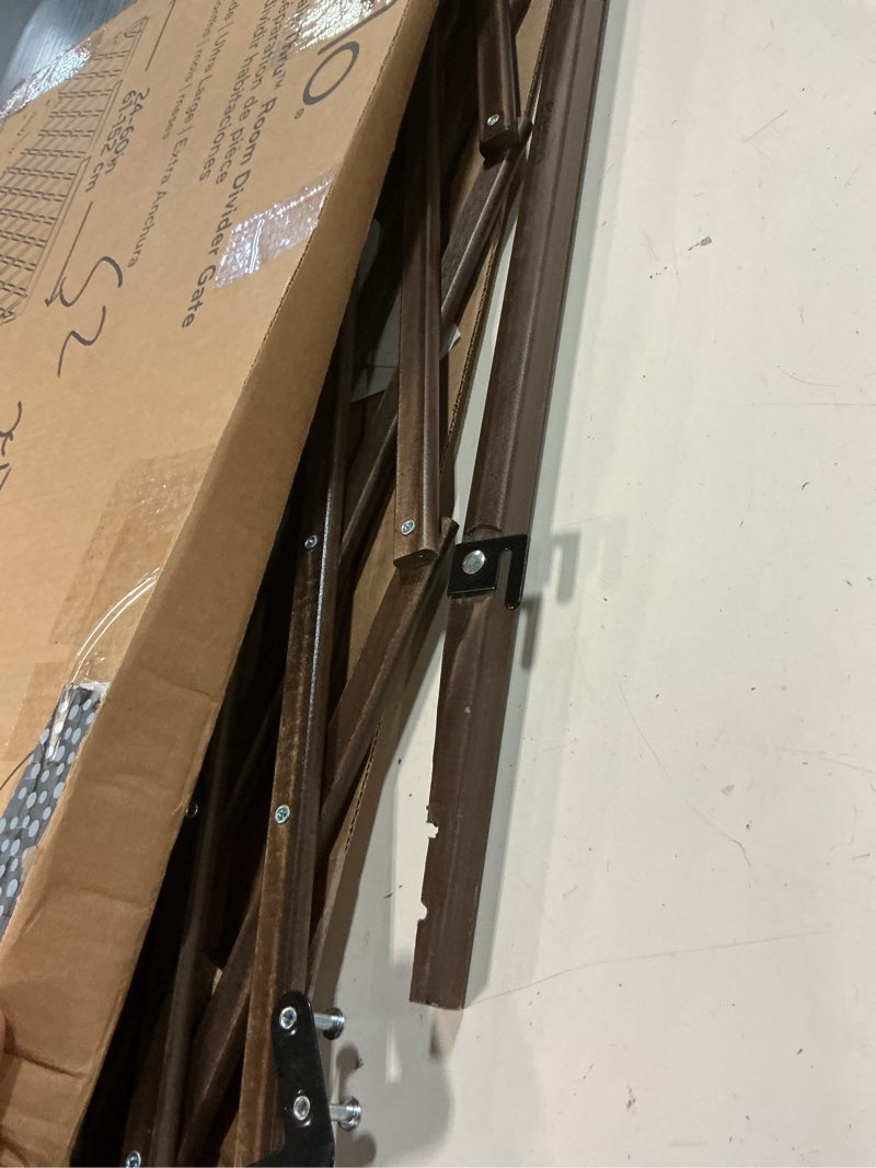Condition photo showing As Is for evenflo expansion walk-thru room divider baby gate (natural wood)