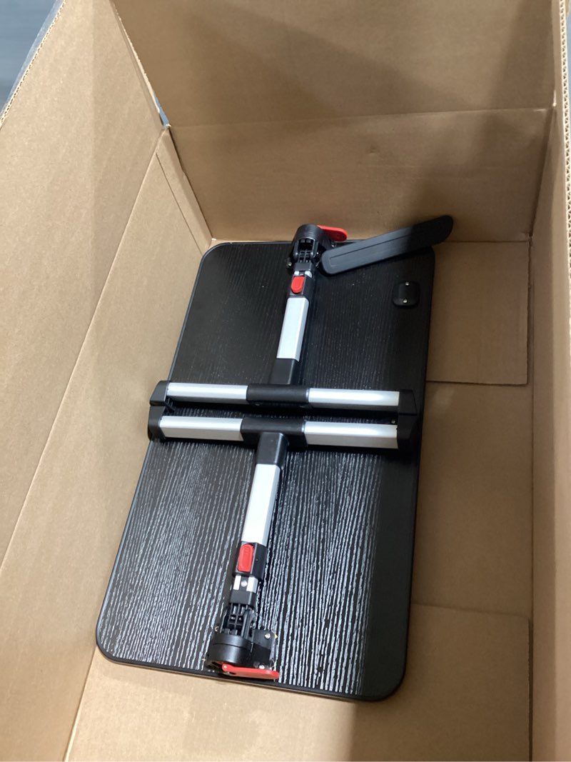 Condition photo showing As Is for laptop desk table, saiji adjustable laptop stand, portable lap desks with foldable legs, notebook standing breakfast tray reading desk for sofa couch bed floor (black,medium size) black 20.5*11.8 inches