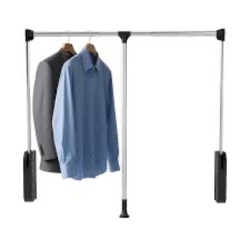 tonchean Pull Down Closet Rod 26-35 Inch Adjustable Side & Back Mounted Closet Rod for Cabinets Soft