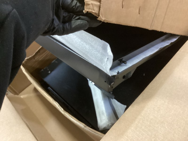 Condition photo showing As Is for 9U Black Wall Mount Network Server Cabinet with Glass Door, Locks, Removable Side Panels, for IT Equipment, A/V Devices