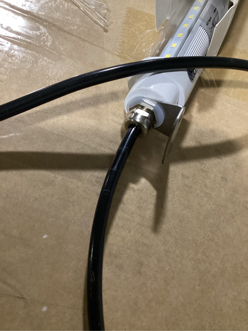 Condition photo showing As Is for 5ft t8 led refrigerator tube light 22w 3080lm, 5000k daylight white non-dimmable led cooler or freezer lights clear lens for fridge, supermarkets freezer, black wire, ul listed, 1 pack 1 pack 5ft black 22w