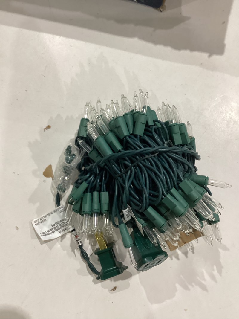Condition photo showing Good Condition for 3 sets christmas lights, 150 count 33 ft each mini string lights, clear green wire fairy light, 120v ul certified connectable xmas tree light for holiday patio party outdoor decoration, warm white clear warm white 3 pack