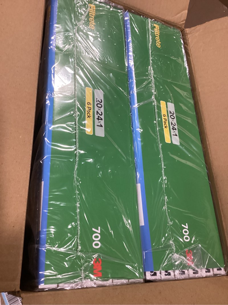 Condition photo showing New/Like New for filtrete 20x24x1 ac furnace air filter, mpr 700, merv 8, tough on pollen, easy on airflow, 3-month pleated 1-inch electrostatic air cleaning filter, 12-pack (actual size 19.81 x 23.81 x 0.81 in)
