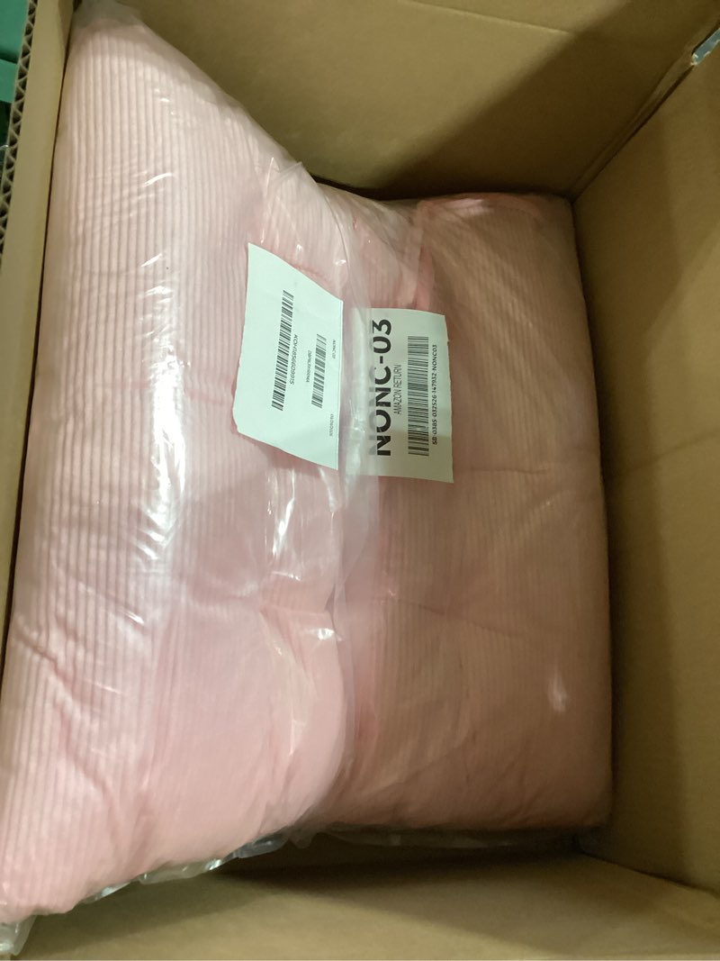 Condition photo showing Good Condition for hlovme corduroy chair cushion with ties ultra soft warm floor cushion for kids reading nook comfortable square seat cushion for adult 15.7”x15.7” set of 2, pink pink 2 count (pack of 1)