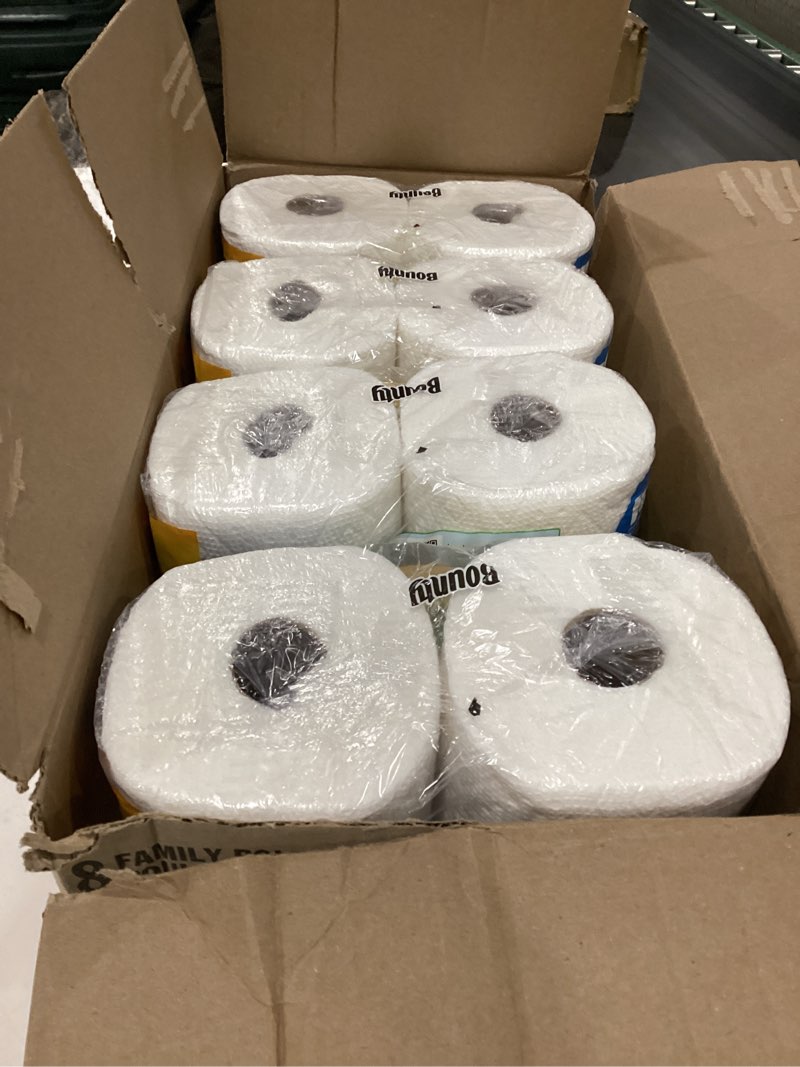 Condition photo showing New/Like New for Bounty Quick-Size Paper Towels, White, 8 Family Triple Rolls = 27 Regular Rolls Family Triple 8 Rolls (141 Sheets)