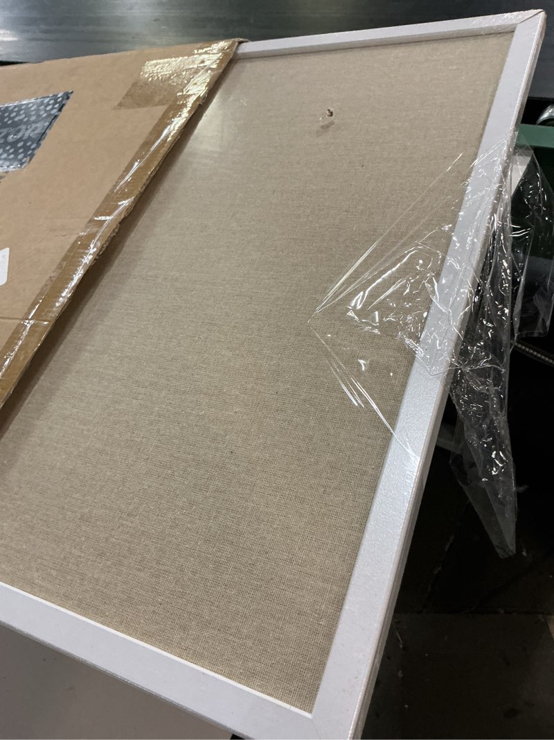 Condition photo showing Good Condition for dahapyboo cork board with linen white,bulletin board 30"x20" | hanging corkboards for office home school message board or vision board decoration white-1p 30" x 20"