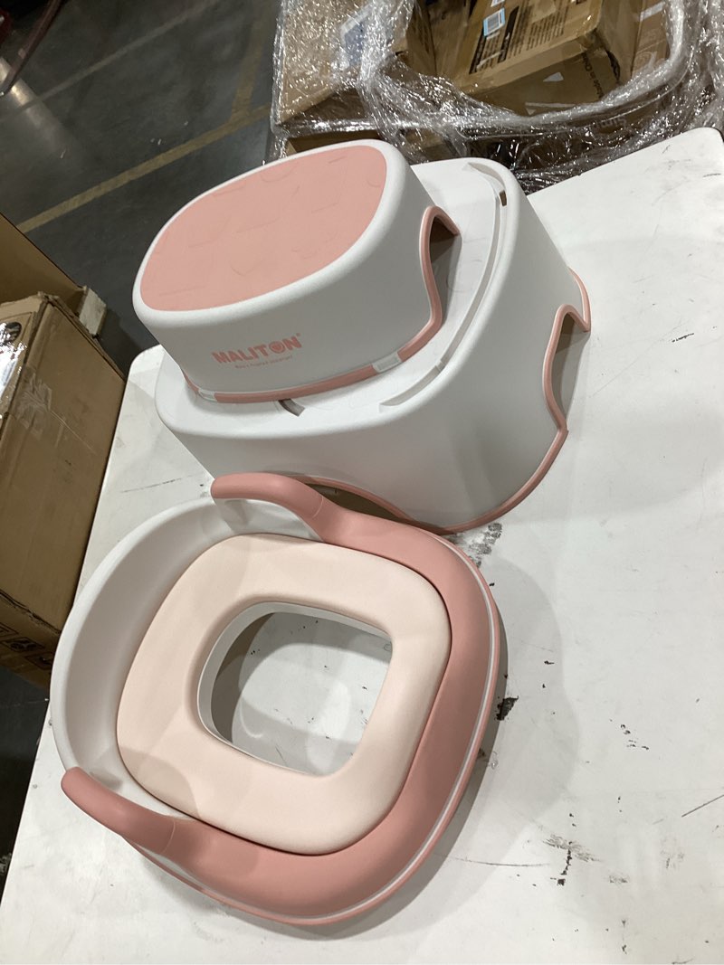 Condition photo showing Good Condition for potty training seat with step stools, maliton potty training toilet for toddlers girls with splash guard, anti-slip toddler stool for bathroom, one potty seat and 2 in 1 step stool for kids (pink)