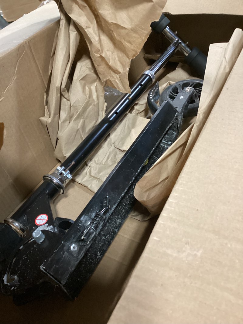 Condition photo showing As Is for Scooter Toys for Kids Ages 6-12/3-5, Christmas Birthday Gifts for Girls Boys, Easy Folding Kids Scooter with 3 Levels Adjustable Handlebar Black