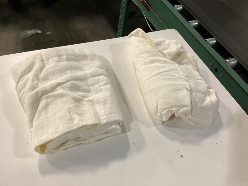 Condition photo showing New/Like New for cotton sheer curtain set (set of 2), 48x96, ivory