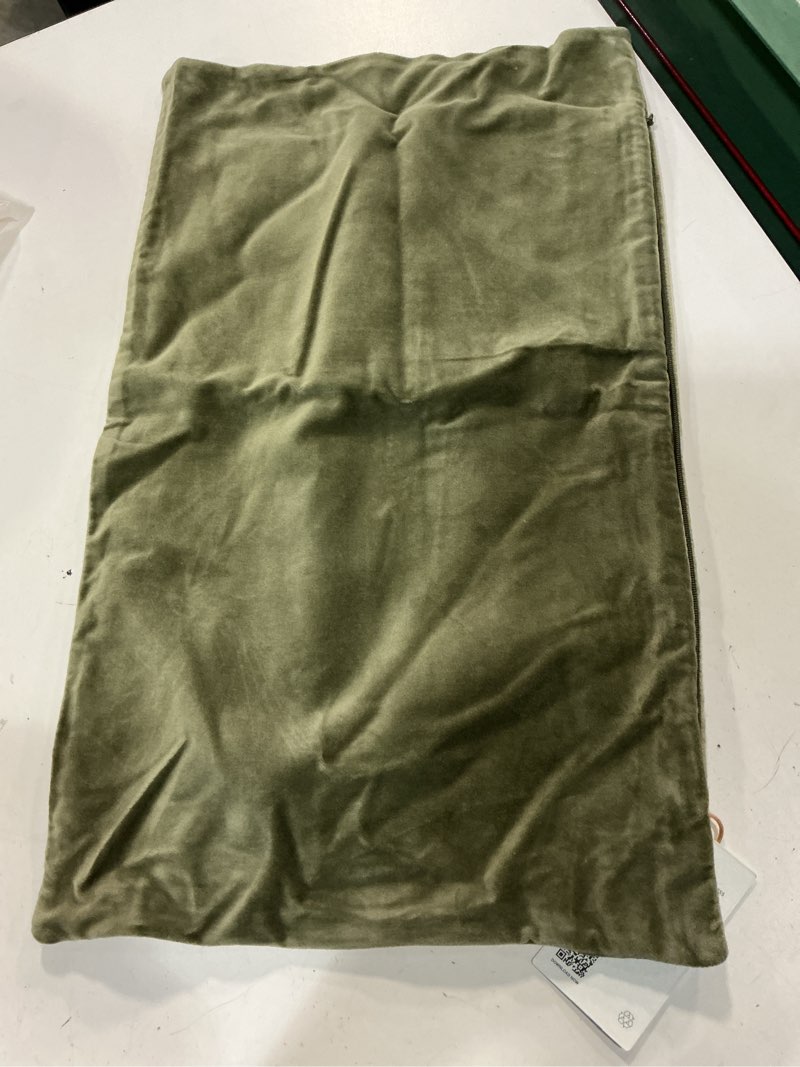 Condition photo showing Good Condition for miulee velvet pillow cover soft luxury decorative throw pillow cover single rectangle cushion case for spring couch sofa bedroom car decor,12x20 inch olive green 20" x 12" (pack of 1) olive green